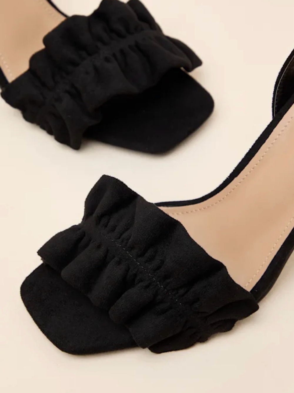 Lulu's Black Ruffle Slingback Heels - Picture 7 of 7